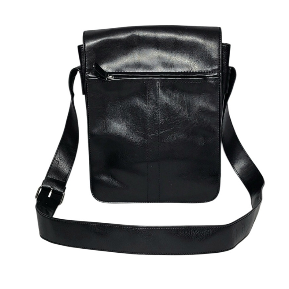 ALDO Black Faux Leather Crossbody bag  Unisex Adjstable strap‎ 100% VINYL